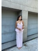 Pembe Boyundan Bağlamalı Müslin Takım