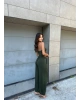 Haki Halter Yaka Şalvar Takım