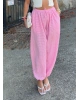 Pembe Mini Kareli Şalvar Pantolon