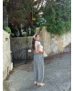 Siyah Mini Kareli Şalvar Pantolon