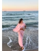 Pembe Şifon Pareo Takım