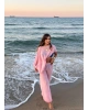 Pembe Şifon Pareo Takım
