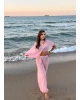 Pembe Şifon Pareo Takım