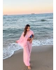 Pembe Şifon Pareo Takım