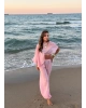 Pembe Şifon Pareo Takım