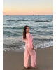 Pembe Şifon Pareo Takım