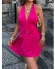 Pembe Deniz Yıldızı Aksesuarlı Mini Elbise