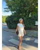 Beyaz Bisiklet Yaka Şort Tulum