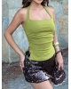 Yeşil Halter Yaka Drapeli Crop