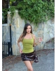 Yeşil Halter Yaka Drapeli Crop