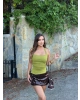 Yeşil Halter Yaka Drapeli Crop