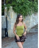 Yeşil Halter Yaka Drapeli Crop