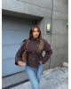 Kahverengi Dik Yaka Zra Trençkot