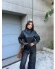 Siyah Oversize Basic Deri Ceket