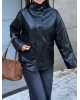 Siyah Oversize Basic Deri Ceket