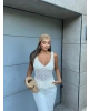 Sarı Fırfırlı Güpür Crop