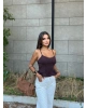 Kahverengi Askılı Büstiyer