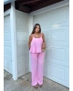 Pembe İpkyl Askılı Bluz Pantolon Takım