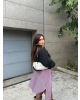 Siyah Bezayağı Kemer Detay Ceke