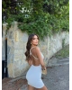 Beyaz Mini Güpür Detay Elbise