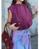 Bordo Trenç Crop Yelek