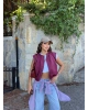 Bordo Trenç Crop Yelek