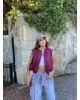 Bordo Trenç Crop Yelek