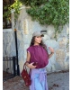 Bordo Trenç Crop Yelek