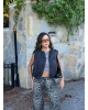 Siyah Trenç Crop Yelek