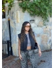Siyah Trenç Crop Yelek