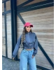 Antrasit Dik Yaka Crop Hırka
