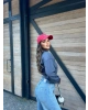 Antrasit Dik Yaka Crop Hırka