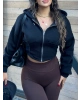 Siyah Korse Crop Hırka