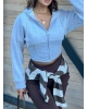 Gri Korse Crop Hırka
