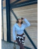 Gri Korse Crop Hırka