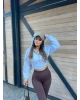 Gri Korse Crop Hırka