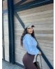 Gri Korse Crop Hırka