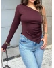 BordoTek Omuz Asimetrik Modal Crop