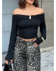 Siyah Madonna Yaka Toka Detay Crop