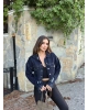 Koyu Mavi Crop Ceket