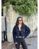 Koyu Mavi Crop Ceket
