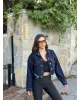Koyu Mavi Crop Ceket