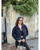 Koyu Mavi Crop Ceket
