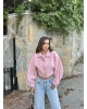 Pembe Balonkol Kot Ceket