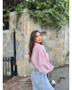 Pembe Balonkol Kot Ceket