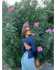 Lacivert Bisiklet Yaka Crop