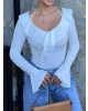Beyaz Fırfırlı Bluz