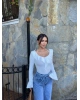 Beyaz Fırfırlı Bluz