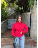 Kırmızı Dik Yaka Zra Trençkot
