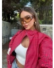 Kırmızı Mini Ekoseli Paraşüt Ceket